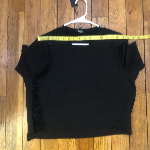 Fashion Nova Black Fitted Crop Top with Cut Out Details - Picture 4 of 5
